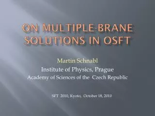 On multiple-brane solutions in OSFT