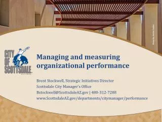 Managing and measuring organizational performance
