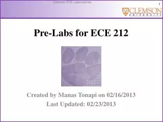 Pre-Labs for ECE 212