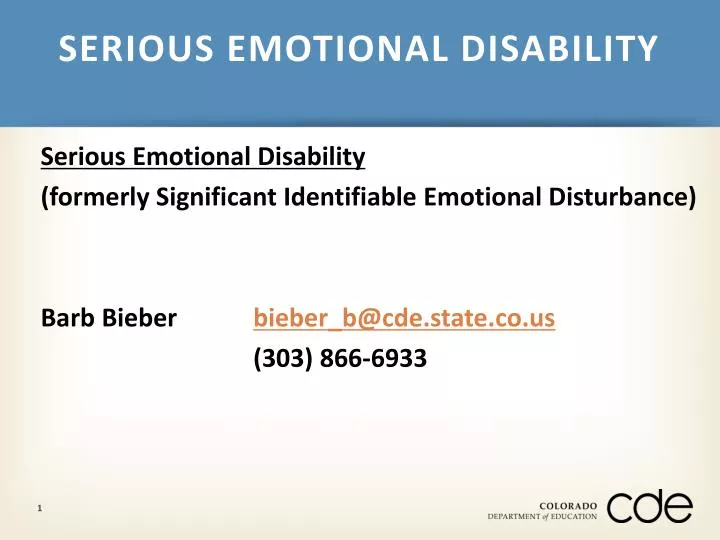 serious emotional disability
