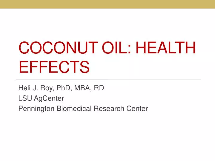 coconut oil health effects