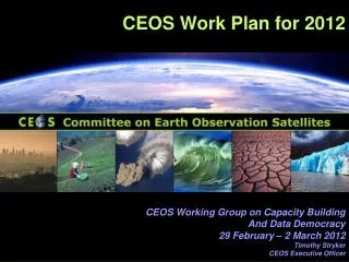 CEOS Work Plan for 2012