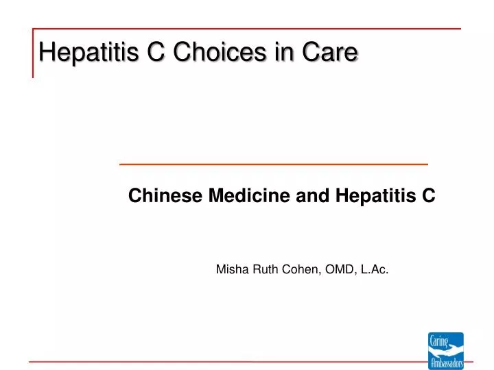 hepatitis c choices in care