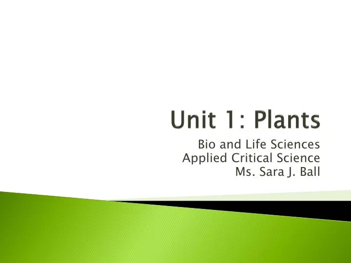 unit 1 plants