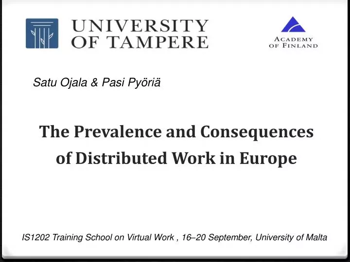 the prevalence and consequences of distributed work in europe