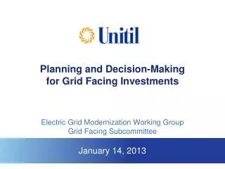 Planning and Decision-Making for Grid Facing Investments