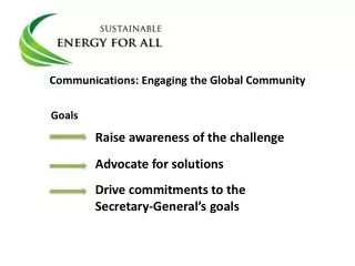 Communications: Engaging the Global Community