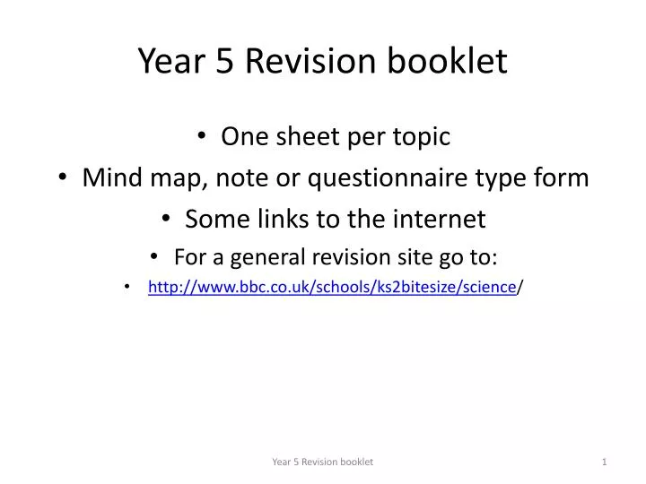 year 5 revision booklet