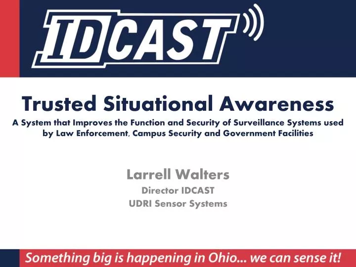 larrell walters director idcast udri sensor systems