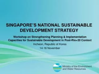 Singapore’s National sustainable development strategy