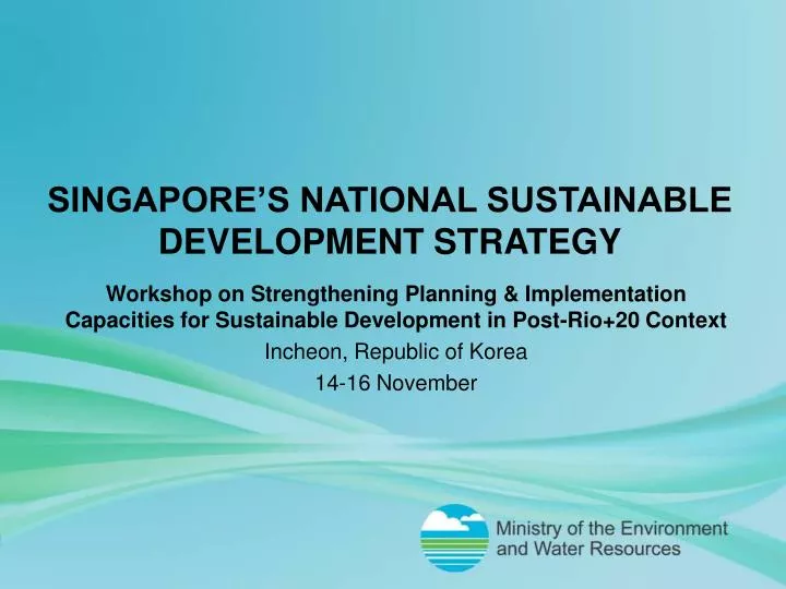 singapore s national sustainable development strategy