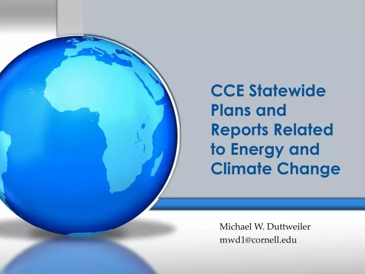 cce statewide plans and reports related to energy and climate change