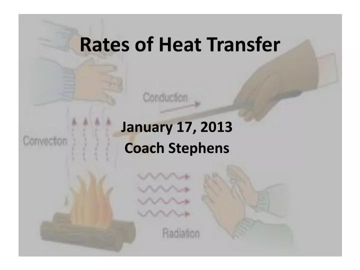 rates of heat transfer