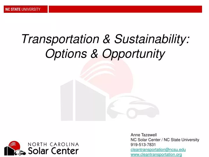 transportation sustainability options opportunity