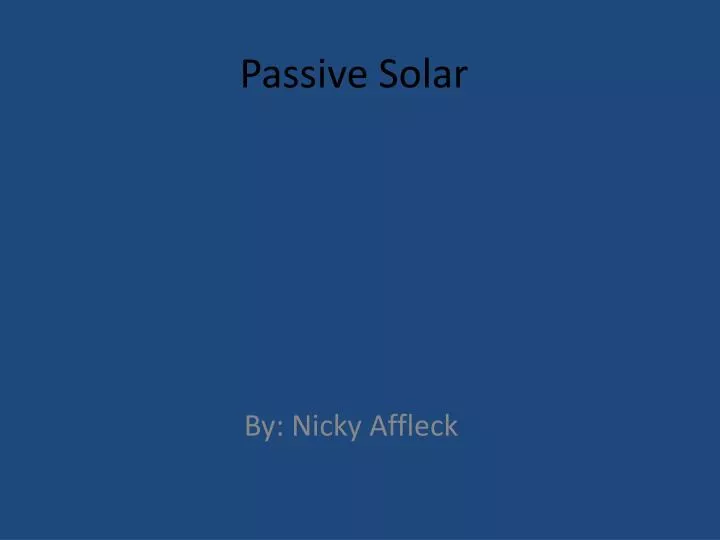 passive solar