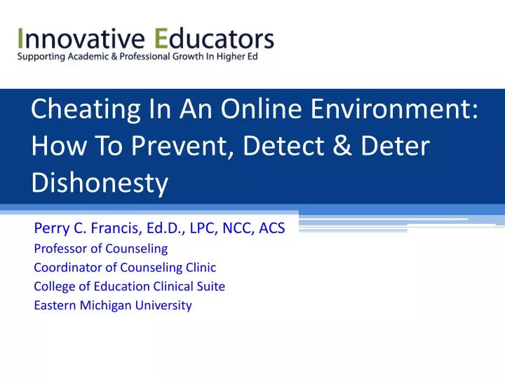 cheating in an online environment how to prevent detect deter dishonesty