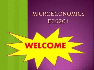MICROECONOMICS ECS201