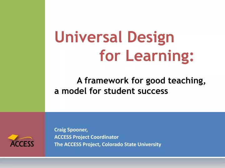 universal design for learning a framework for good teaching a model for student success