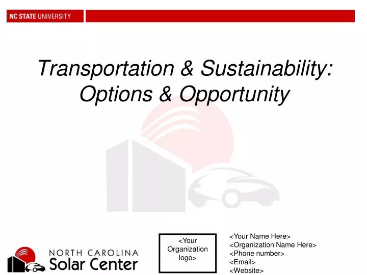 transportation sustainability options opportunity