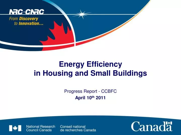 energy efficiency in housing and small buildings