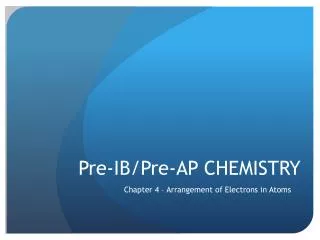 Pre-IB/Pre-AP CHEMISTRY