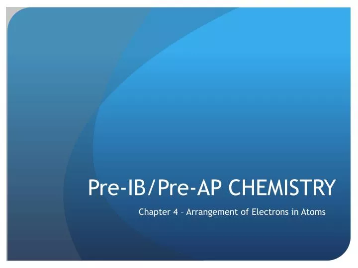 pre ib pre ap chemistry