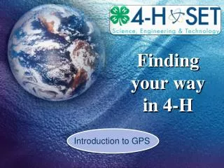Finding your way in 4-H