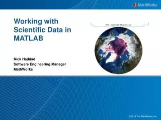 Working with Scientific Data in MATLAB