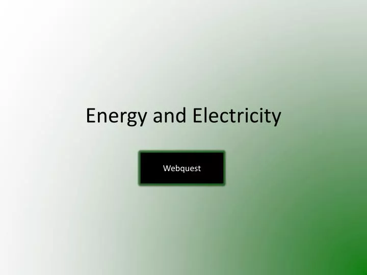 energy and electricity