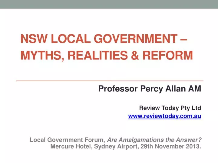 nsw local government myths realities reform