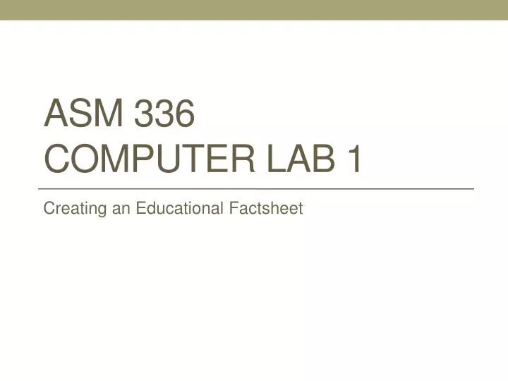 asm 336 computer lab 1