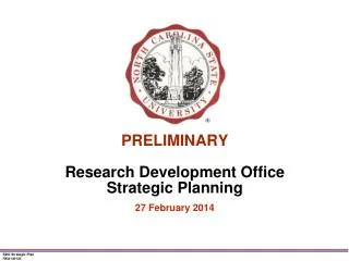 PRELIMINARY Research Development Office Strategic Planning