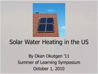 Solar Water Heating in the US