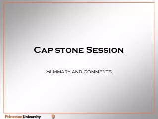 Cap stone Session