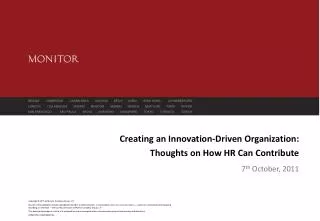 Creating an Innovation-Driven Organization: Thoughts on How HR Can Contribute