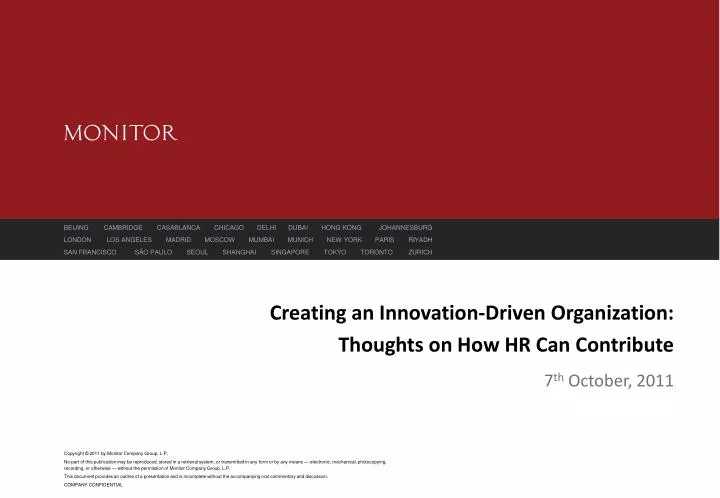 creating an innovation driven organization thoughts on how hr can contribute