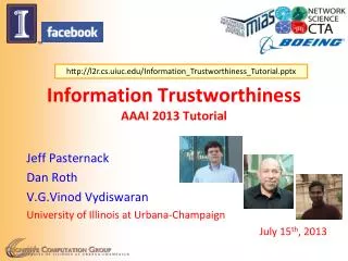 Information Trustworthiness AAAI 2013 Tutorial