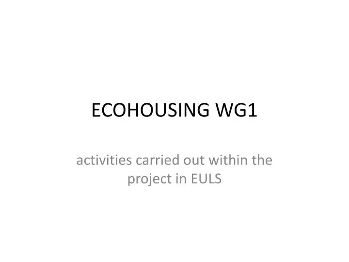 ecohousing wg1