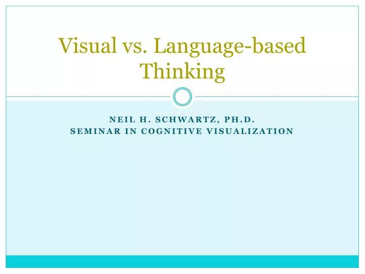 visual vs language based thinking