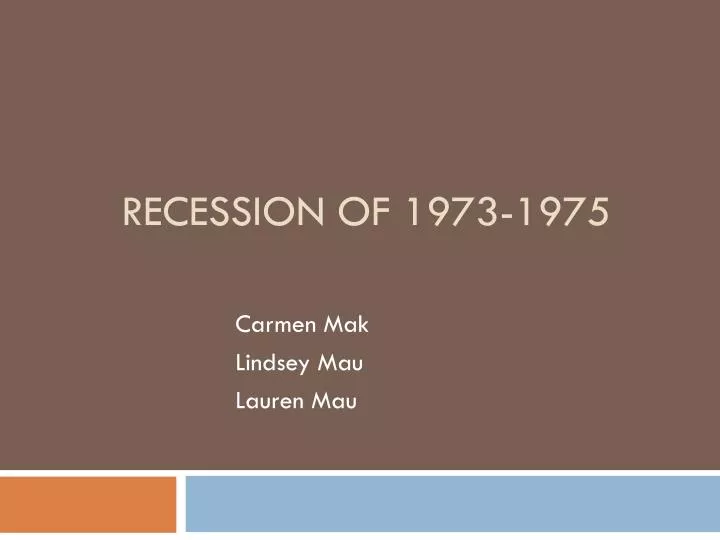 recession of 1973 1975