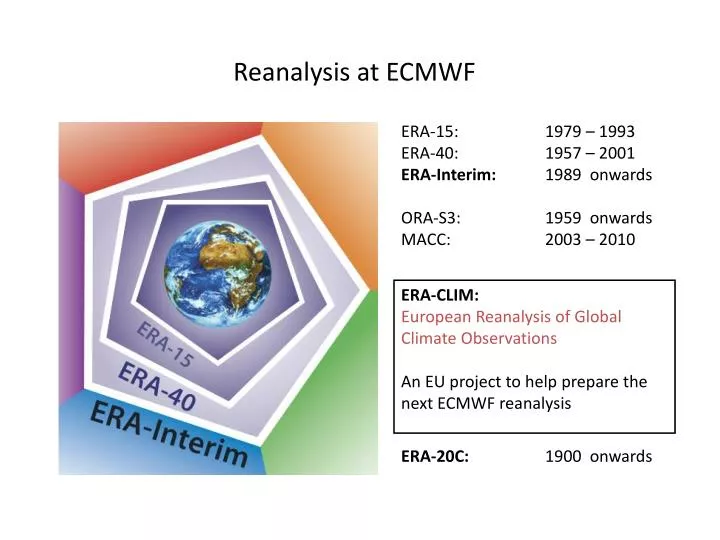 reanalysis at ecmwf