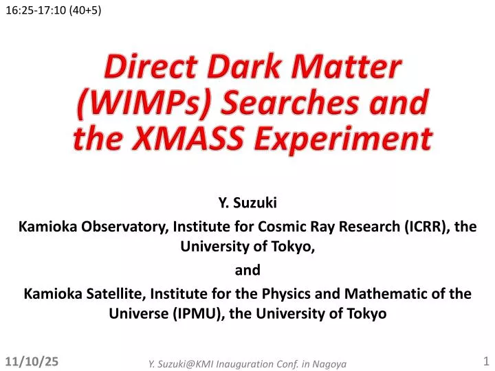 direct d ark matter wimps s earches and the xmass experiment