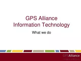 GPS Alliance Information Technology