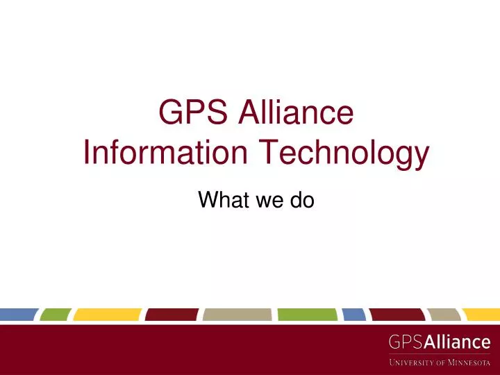 gps alliance information technology