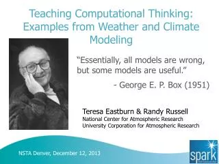 Teaching Computational Thinking: Examples from Weather and Climate Modeling