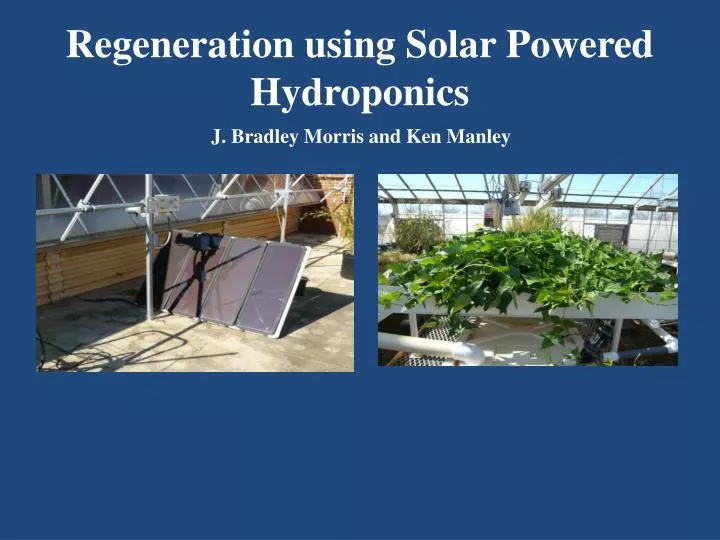 regeneration using solar powered hydroponics