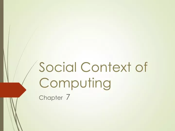 social context of computing
