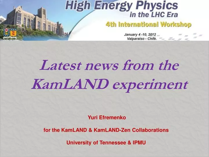 latest news from the kamland experiment