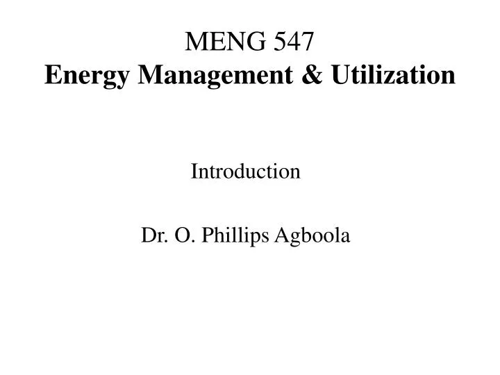 meng 547 energy management utilization