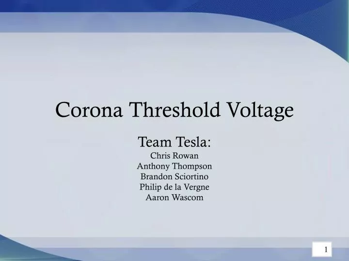 corona threshold voltage